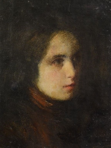 Jean Jacques HENNER - Painting - Portrait of a young Lady  