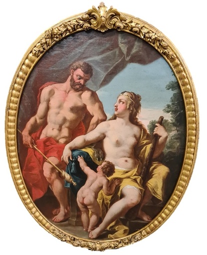 Louis DORIGNY - Painting - Hercules and Onphale