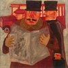 Franz BORGHESE - Peinture - Uomo, giornale, autobus