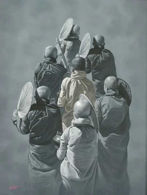 Monks In Shades Of Grey By Aung Kyaw Htet Buy Art Online