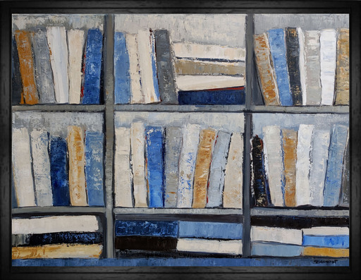 Sophie DUMONT - Painting - les livres bleus