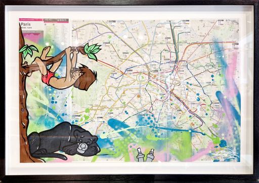FAT - 水彩作品 - Mowgli & Bagheera (Metro Map of Paris)