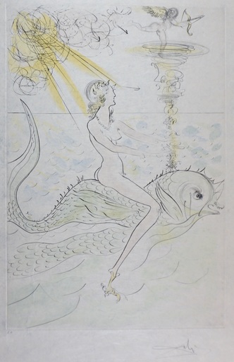 萨尔瓦多·达利 - 版画 - Hommage a Albrecht Durer Sirene au Dauphin