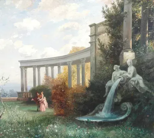 Edmund Friedrich KANOLDT - 绘画 - Aus dem Schwetzinger Schloßpark