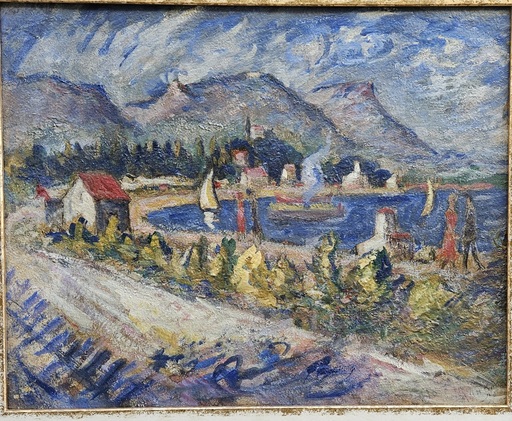 José MANGE - Painting - Baie de Toulon -les Sablettes