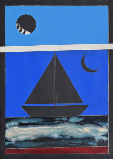 Franco ANGELI - Pittura - Barca a vela (Bel ami) 