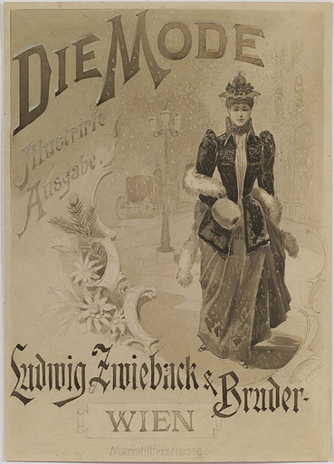 Theodor ZASCHE - Drawing-Watercolor - "Fashion Catalogue Cover Design", ca.1900