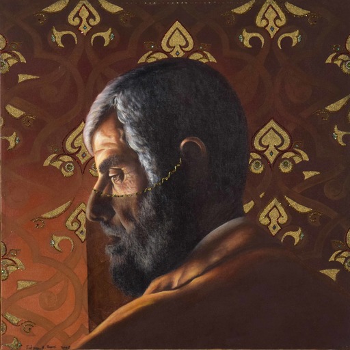 Fatima ABU RUMI - Gemälde - Portrait of the Artist's Father Under a Veil