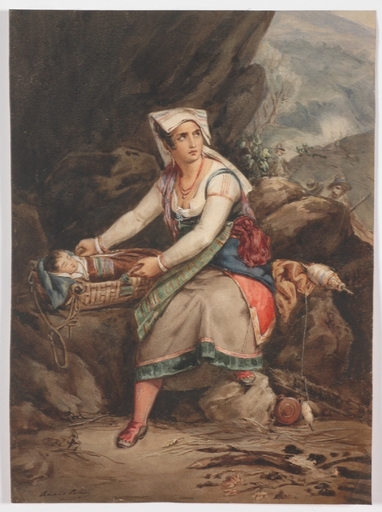 Adèle Anaïs TOUDOUZE - Drawing-Watercolor - "Wife of a Bandit", Watercolor