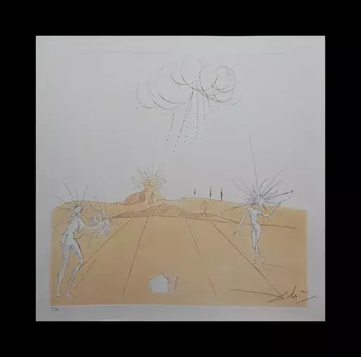 Salvador DALI - Stampa-Multiplo - Neuf Paysages Paysage avec Figures-Soleil from Sun