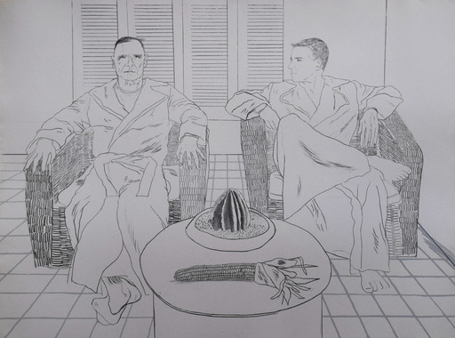 David HOCKNEY - Estampe-Multiple - Christopher Isherwood and Don Bachardy, from: Friends