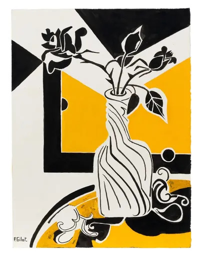 Françoise GILOT - Zeichnung Aquarell - Yellow Rose