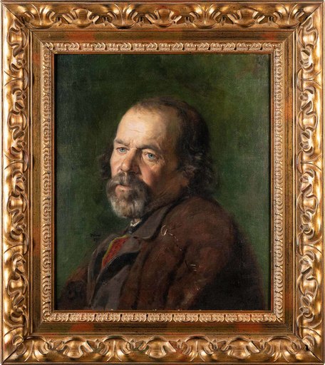Wojciech WEISS - 绘画 - Portrait of a Peasant