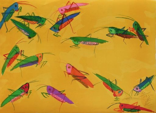 TING Walasse - Print-Multiple - Grasshoppers