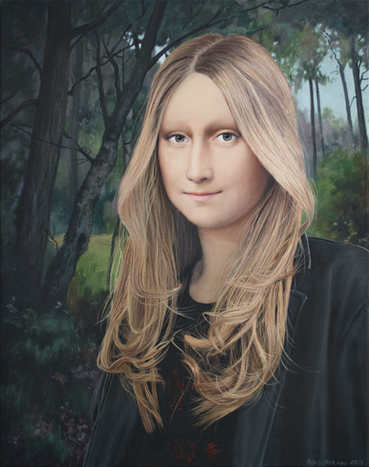 Nataliya BAGATSKAYA - Gemälde - Contemporary portrait "In the Wood"