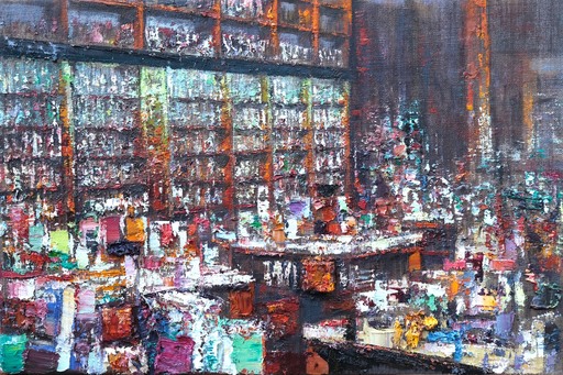 Massimo GIANNONI - Painting - Bookstore