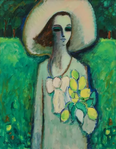Jean-Pierre CASSIGNEUL - Gemälde - Jeune fille au bouquet de tulipes
