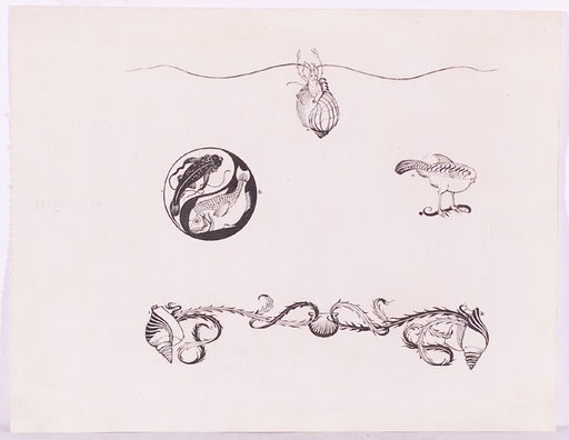 Julius DIEZ - 水彩作品 - "Art Nouveau Vignettes", Ink Drawings, 1896