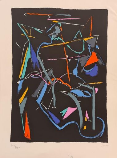 André LANSKOY - Print-Multiple - Composition sur fond Noir 