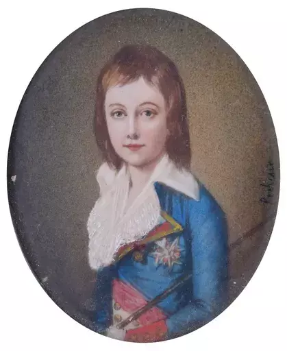 Gaetano PECHEUX - Miniatura - Portrait of Louis XVII of France