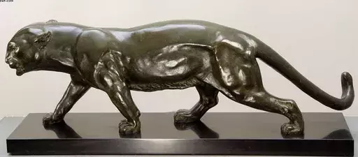 Serge ZELIKSON - Escultura - Panthere Noire en Marche