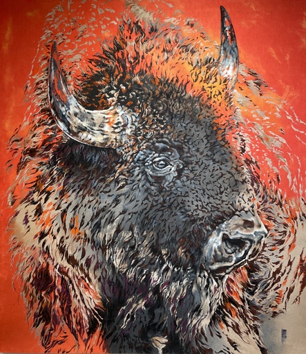 Agnès B. DAVIS - Peinture - bison pop art