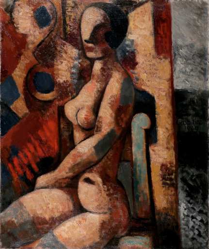 Marcel GROMAIRE - Painting - Nu assis