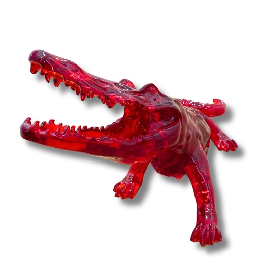 Richard ORLINSKI - Sculpture-Volume - Crocodile crystal clear rouge