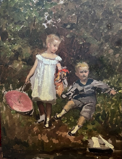 Ernest VAN DEN KERCKHOVE - Pintura - Jeunes enfants
