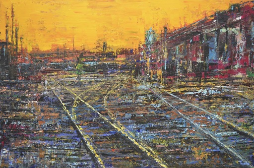 David TYCHO - 绘画 - Post-Industrial Sunset
