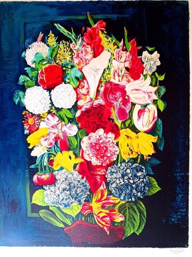 Jean KISLING - Grabado - Bouquet de fleurs. Nature morte