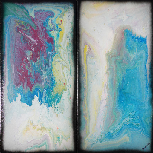 KSAVERA - Gemälde - Fluid Abstract painting A1116 - XXL diptych
