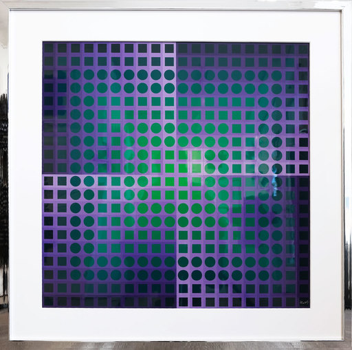 Victor VASARELY - Stampa-Multiplo - Planetary Folklore Participations No. 2A (violett-grün)