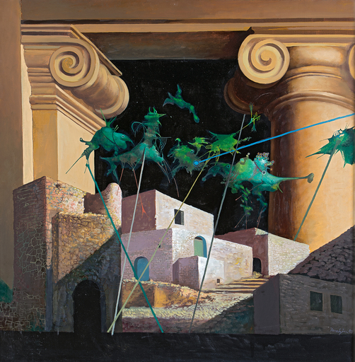 Jules PERAHIM - Pittura - Surrealistic Composition, 1988