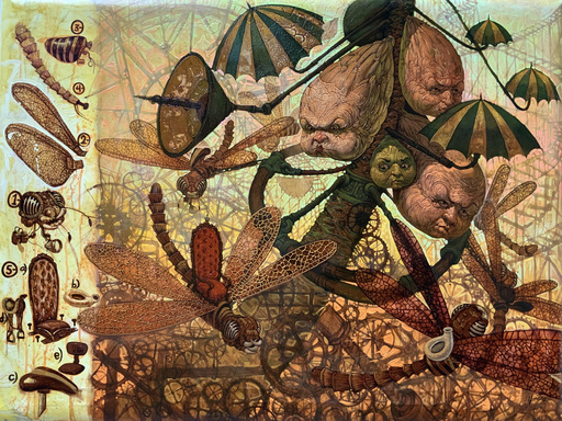Victor HUERTA BATISTA - Painting - Libelulas y otras criaturas de maravilla