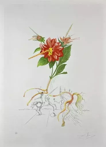 萨尔瓦多·达利 - 版画 - Flora Dalinae Dahlia Unicorns