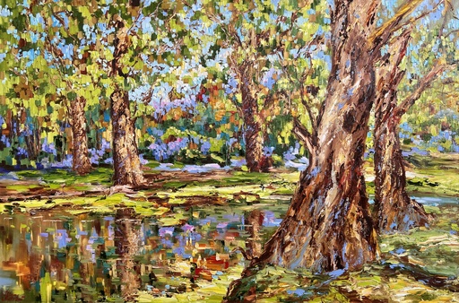 Diana MALIVANI - Pintura - Le vieil étang