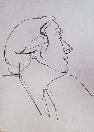 Erich HARTMANN - Disegno Acquarello - #19796: Frauengesicht.