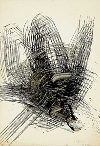 Yasuo SUMI - Zeichnung Aquarell - Early Gutai Work Sketch 07