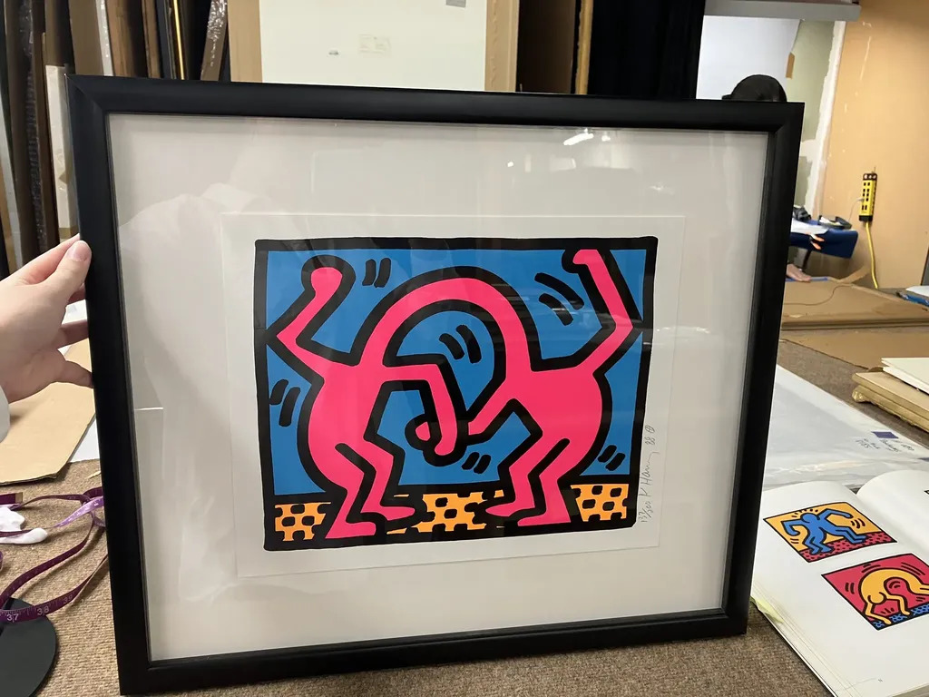 Keith Haring、Mom、希少レゾネ、新品額装付、アート Keith Haring, Untitled ( mother and child), licensed by