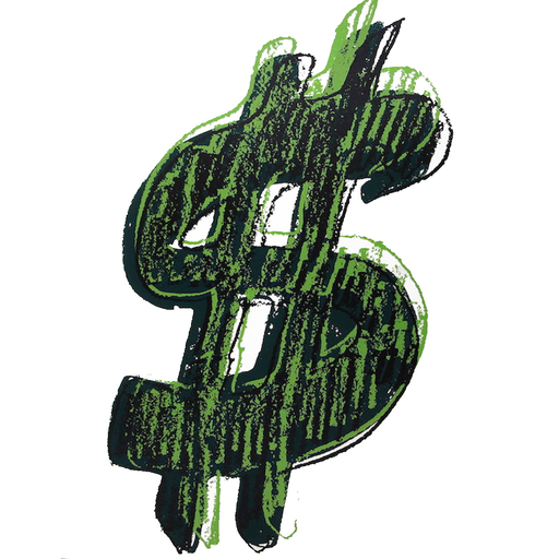 安迪·沃霍尔 - 版画 - Dollar Sign (Green)