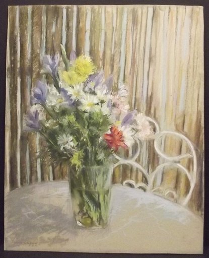 Marie STOBBE - Dibujo Acuarela - Flowers in Vase