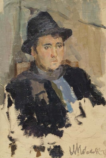 Vladimir NOVAK - Painting - "Self Portrait", Oil Painting, 1959
