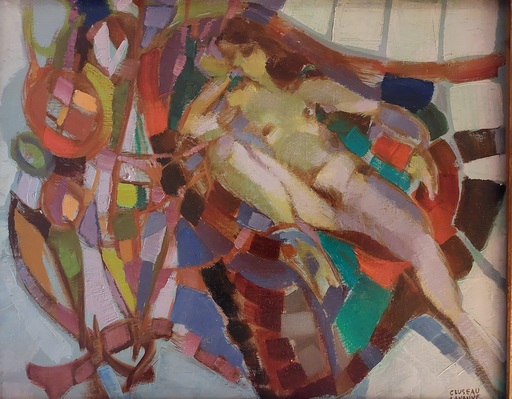 Jean CLUSEAU-LANAUVE - Painting - Nu au fauteuil violet