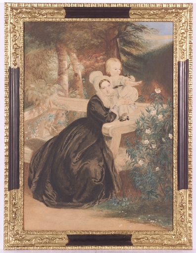 Octavius OAKLEY - Dessin-Aquarelle - "Young Lady with Child", Watercolor