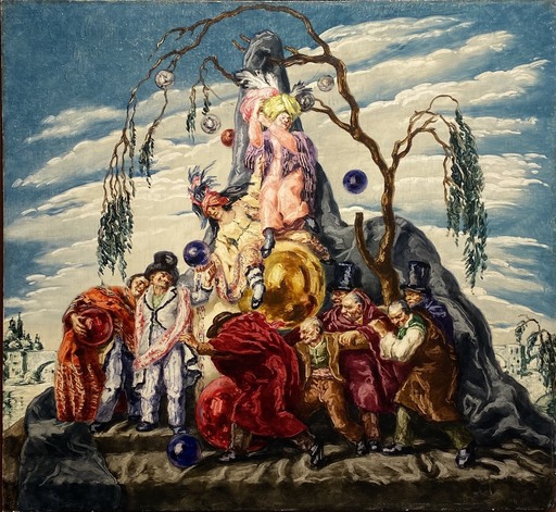 José María SERT Y BADIA - Painting - EL VENDEDOR DE BOLAS DE CRISTAL 