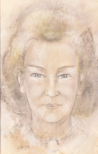 Marguerite Acarin AKAROVA - Drawing-Watercolor - Portrait de dame