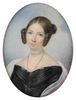 Adèle POISSANT - Drawing-Watercolor - "Portrait of a young woman" miniature on ivory, 1840's 