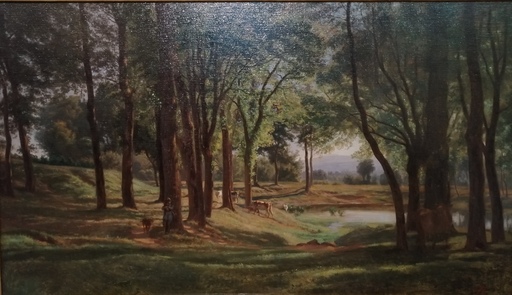 Pierre Alexandre JEANNIOT - Gemälde - Le Creux d'enfer près Dijon - Etude d'après nature