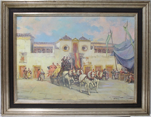 José PALOMAR - Painting - Carruaje en la Maestranza